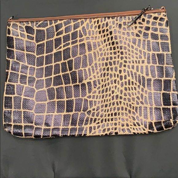 VTG DVF Leni Burlap Croco Tote W/ Accessories Bag - Picture 8 of 8